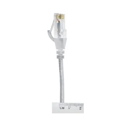 4Cabling 0.25m Ultra Thin CAT6 Ethernet Network Cable – White | 28AWG Bare Copper | LSZH Jacket | High-Density Patch Panel Solution – 004.004.3001
