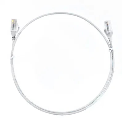 4Cabling 0.25m Ultra Thin CAT6 Ethernet Network Cable – White | 28AWG Bare Copper | LSZH Jacket | High-Density Patch Panel Solution – 004.004.3001