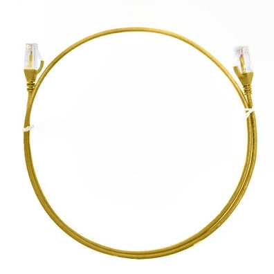 4Cabling 3m CAT6 Ultra Thin LSZH Ethernet Cable – Yellow | High-Density 10G Network Patch Lead (SKU: 004.004.6006)