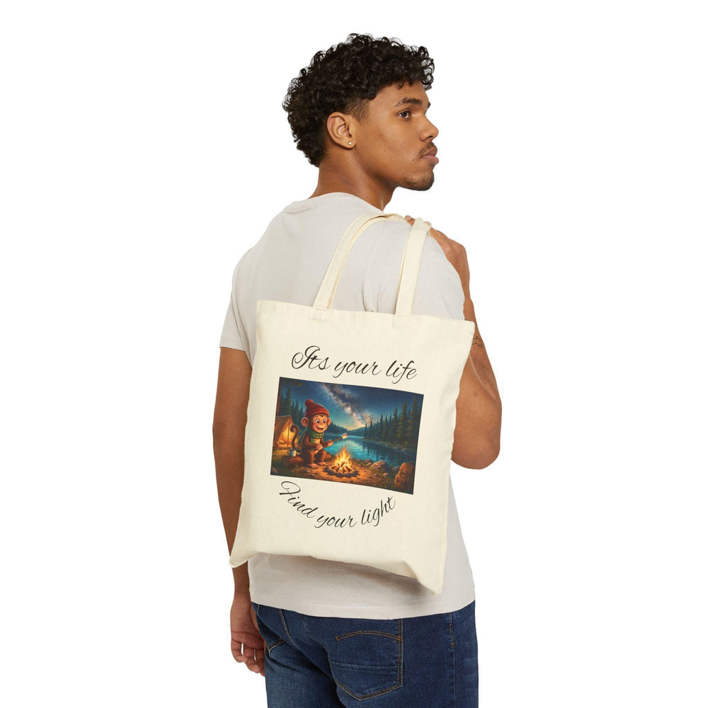 Canvas Tote Bag, Monkey Bag, Camping, Cotton Canvas Bag, Best Friend Gift, Auntie Gift