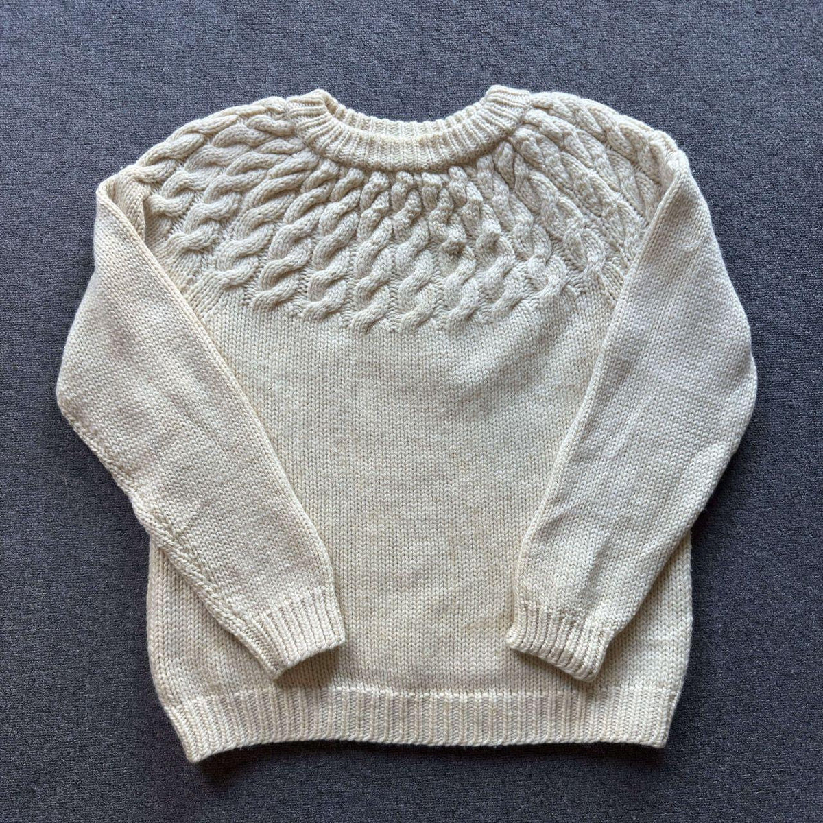 Vintage Lord Jeff Cream Chunky Cable Knit Sweater XL - 100% Virgin Wool Made in USA