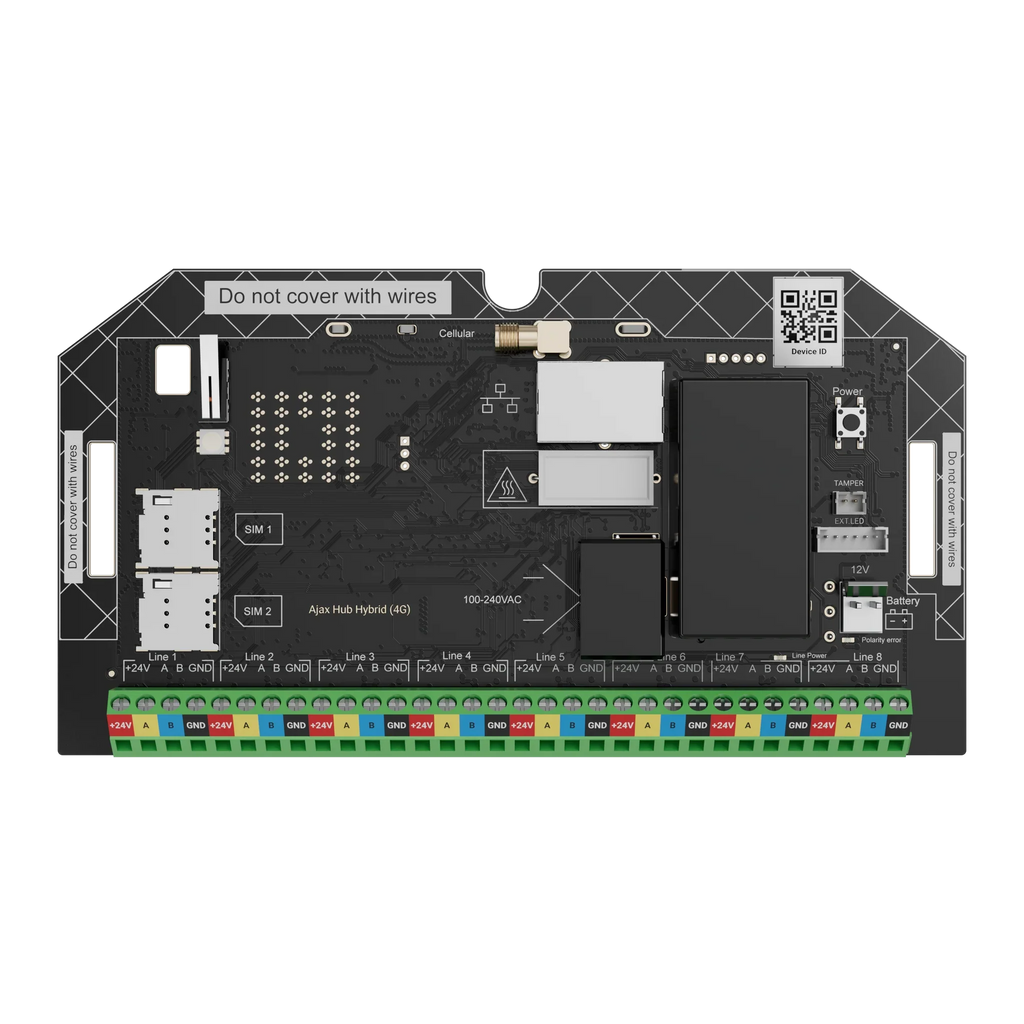 AJAX Superior Fibra Hub Hybrid (4G) Without Casing White Hybrid Security Control Panel for Case D – AJAX#124108