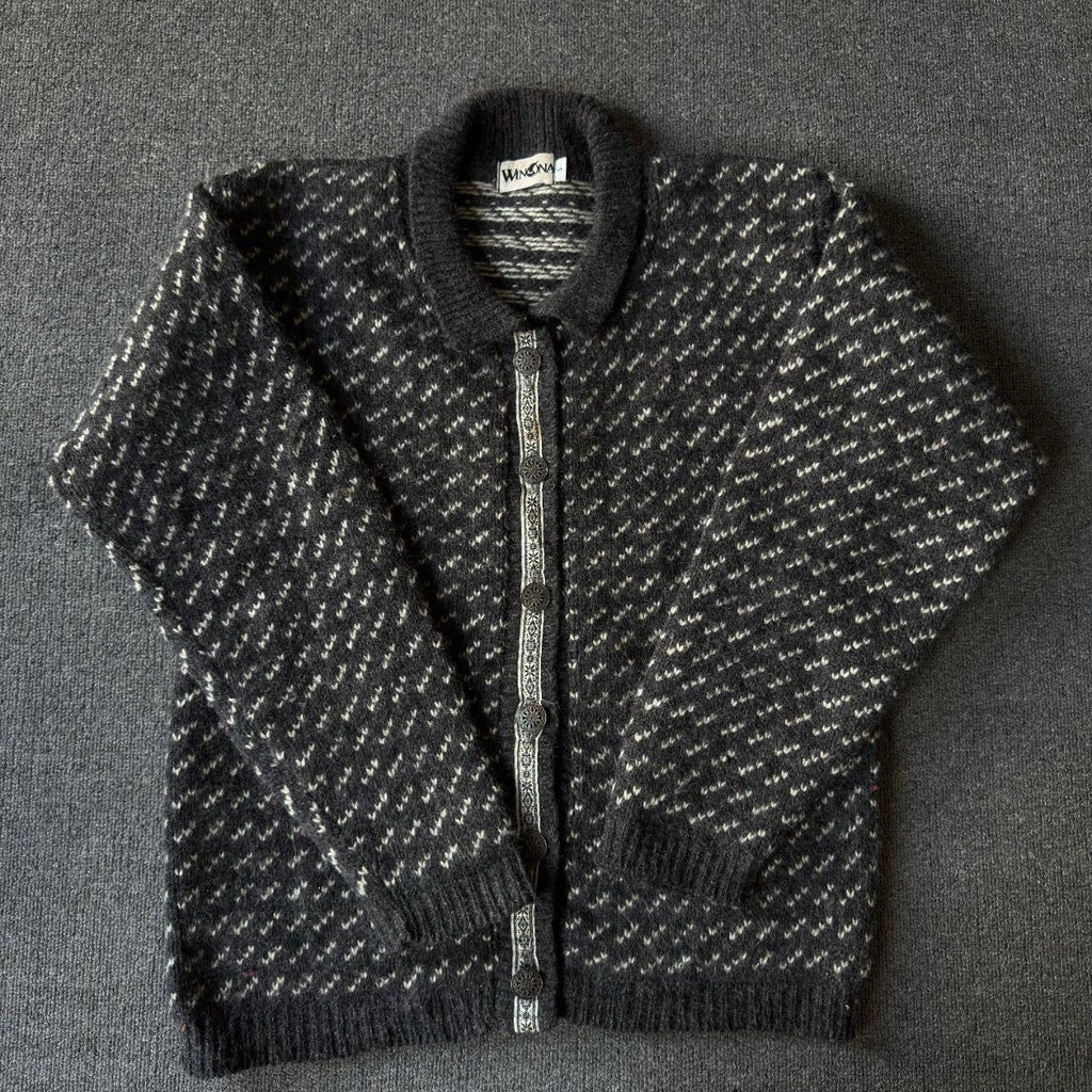 Vintage Womens Winona Knits Patterned Cardigan Small