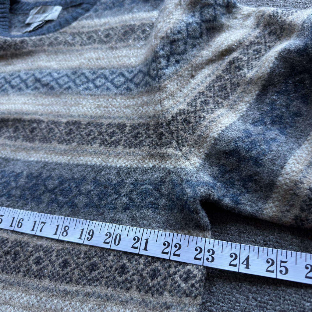 Vintage Eddie Bauer Fair Isle Lambswool Sweater - Mens Tall L