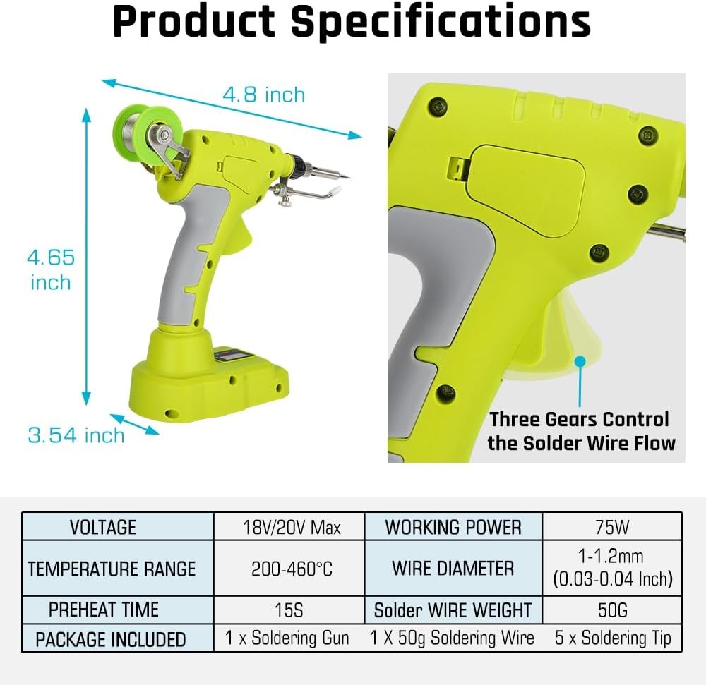 (NO Battery) Soldering Welding Welder Iron fits Ryobi 18V Battery