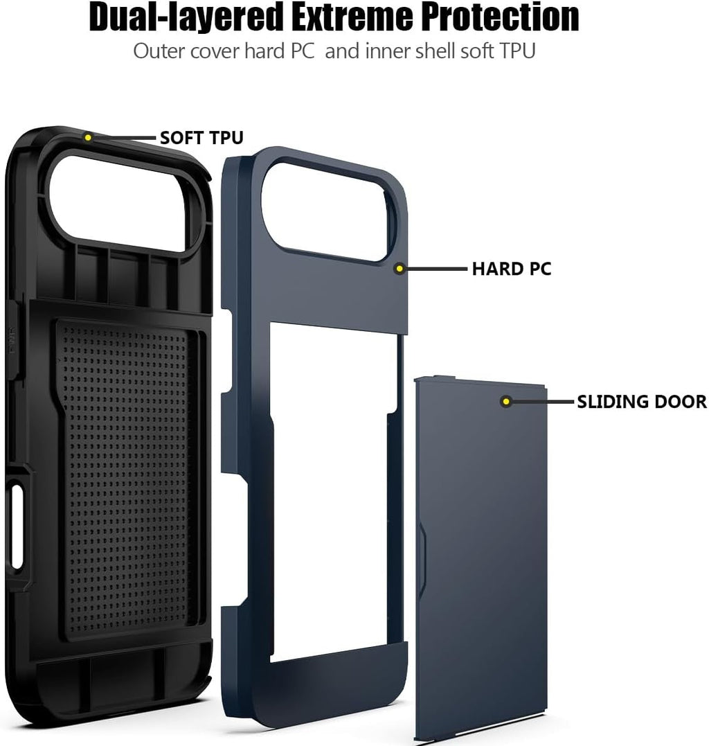 Shockproof Card Slots Back Holder Rugged Case Cover For iPhone 17 Air
