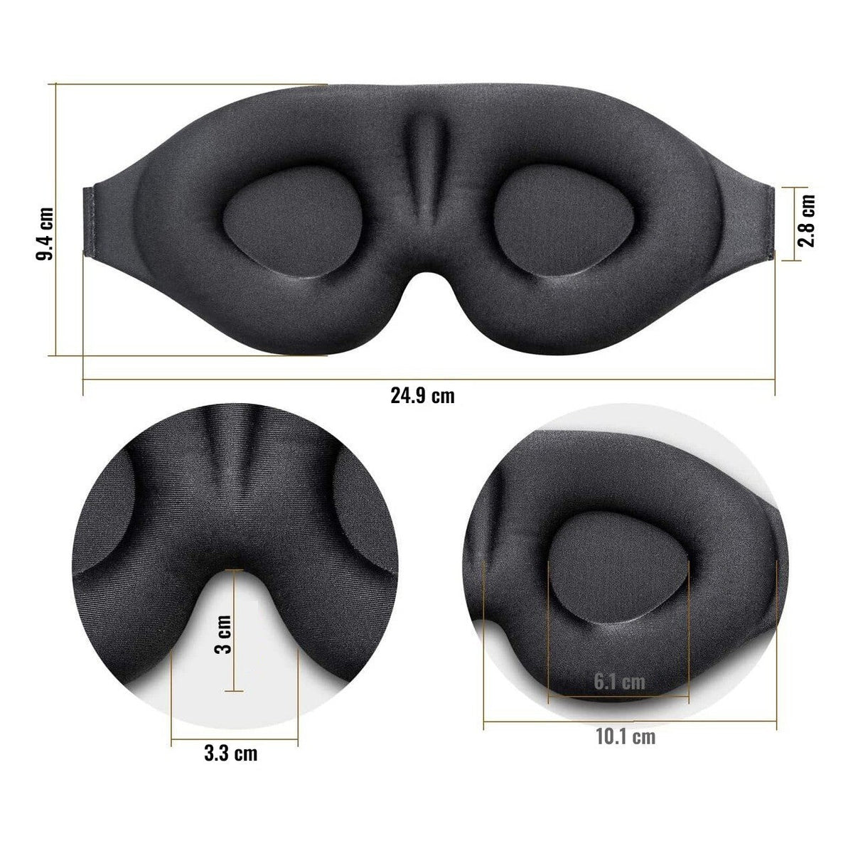 3D Sleep Mask Blindfold Eye Masks Cover Memory Foam Soft Padded