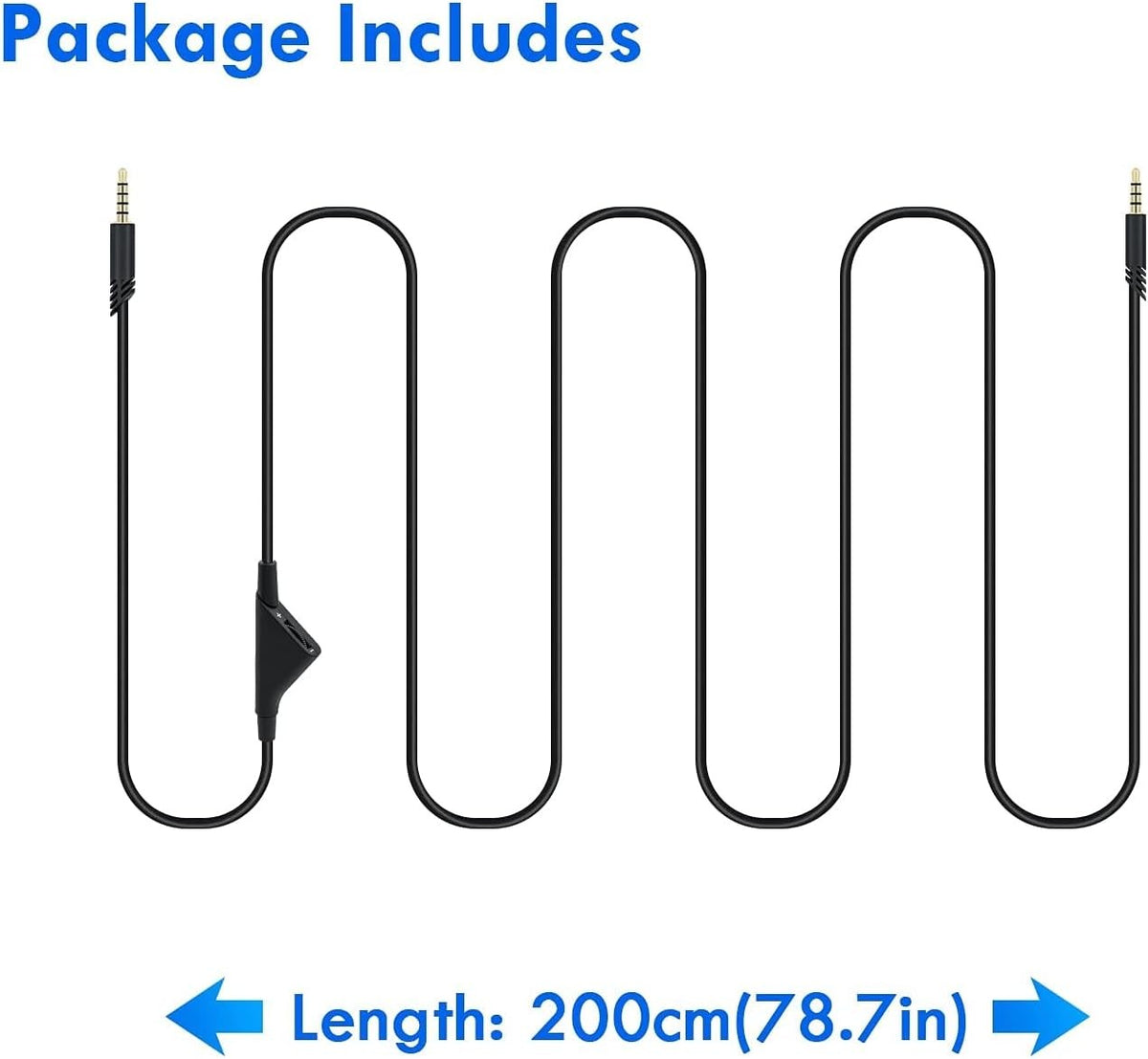 Replacement Audio Aux Cable Cord with Volume Control for Astro A10/A30/A40