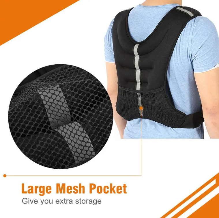 3kg Workout Weighted Vest With Mesh Bag Adjustable Buckle Training Fitness
