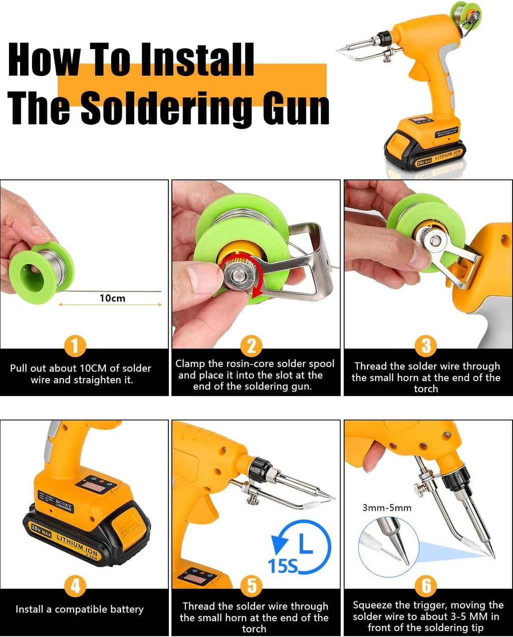 Soldering Iron Gun for Dewalt 18V Battery Cordless Soldering Iron (No Battery)