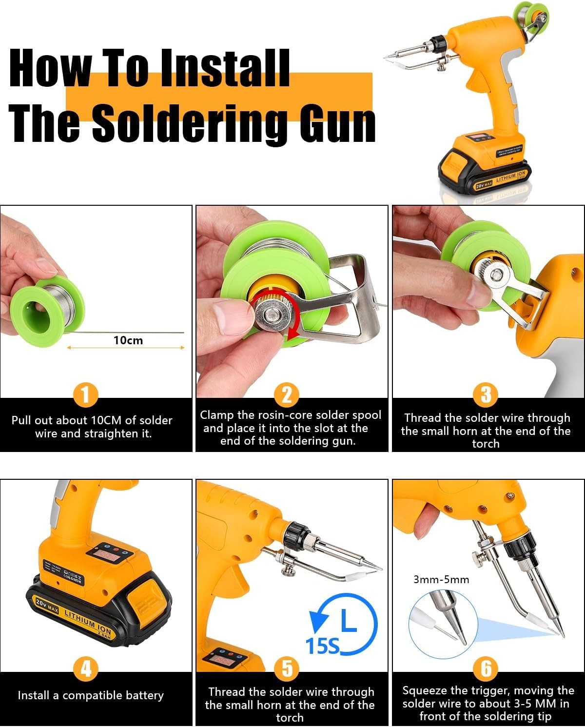 Soldering Iron Gun for Dewalt 18V Battery Cordless Soldering Iron (No Battery)