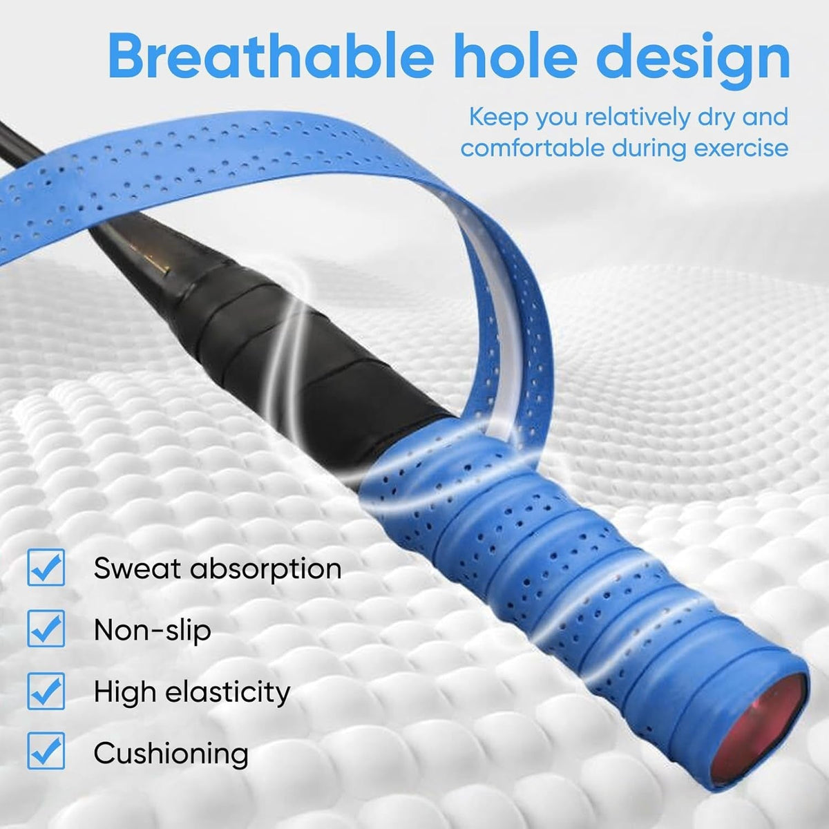 6Pcs Anti-Slip Badminton Grips Tennis Squash Racquet Over Grip Tape Sweatband