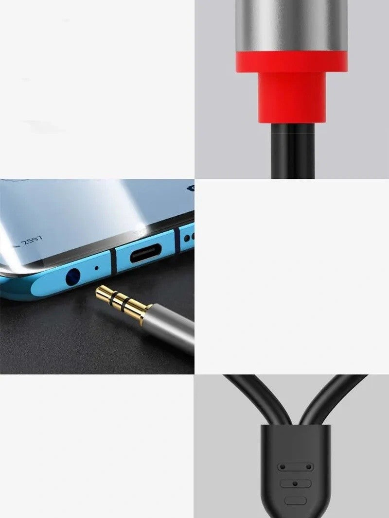 3.5mm Stereo Jack to 2x RCA Plugs Male to Male Aux Audio Cable Adapter 1.5M