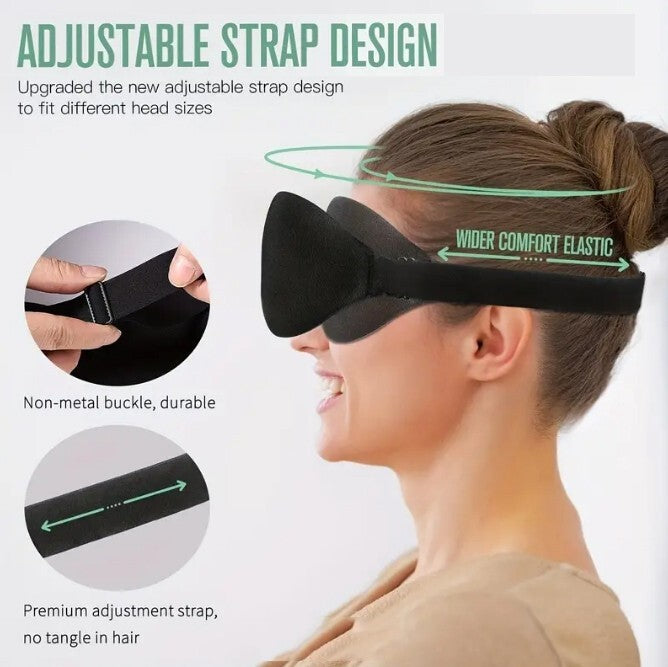 3D Sleep Mask Blindfold Eye Masks Cover Memory Foam Soft Padded