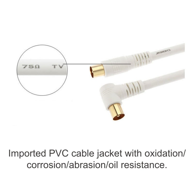 3M TV Antenna Cable Male to Male Aerial Flylead PAL Coax Quad shield