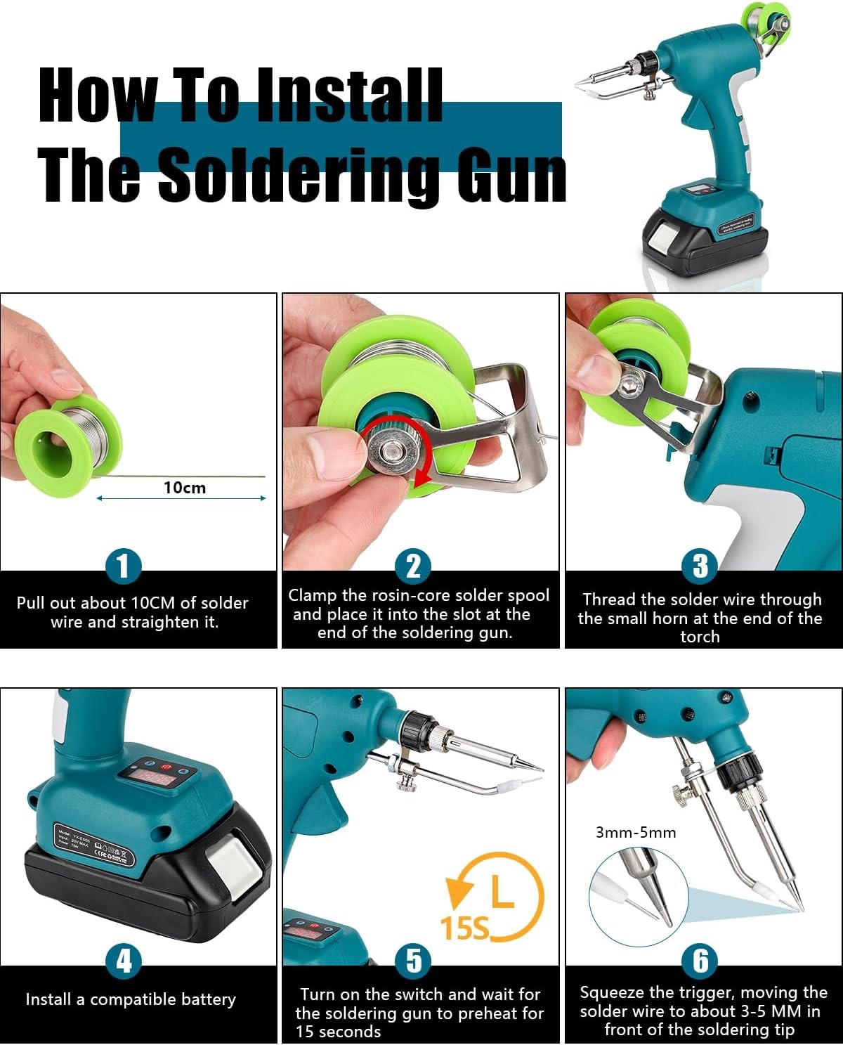 Cordless 75W Soldering Welding Welder Iron for Makita 18V Battery Solder Tips (No Battery)