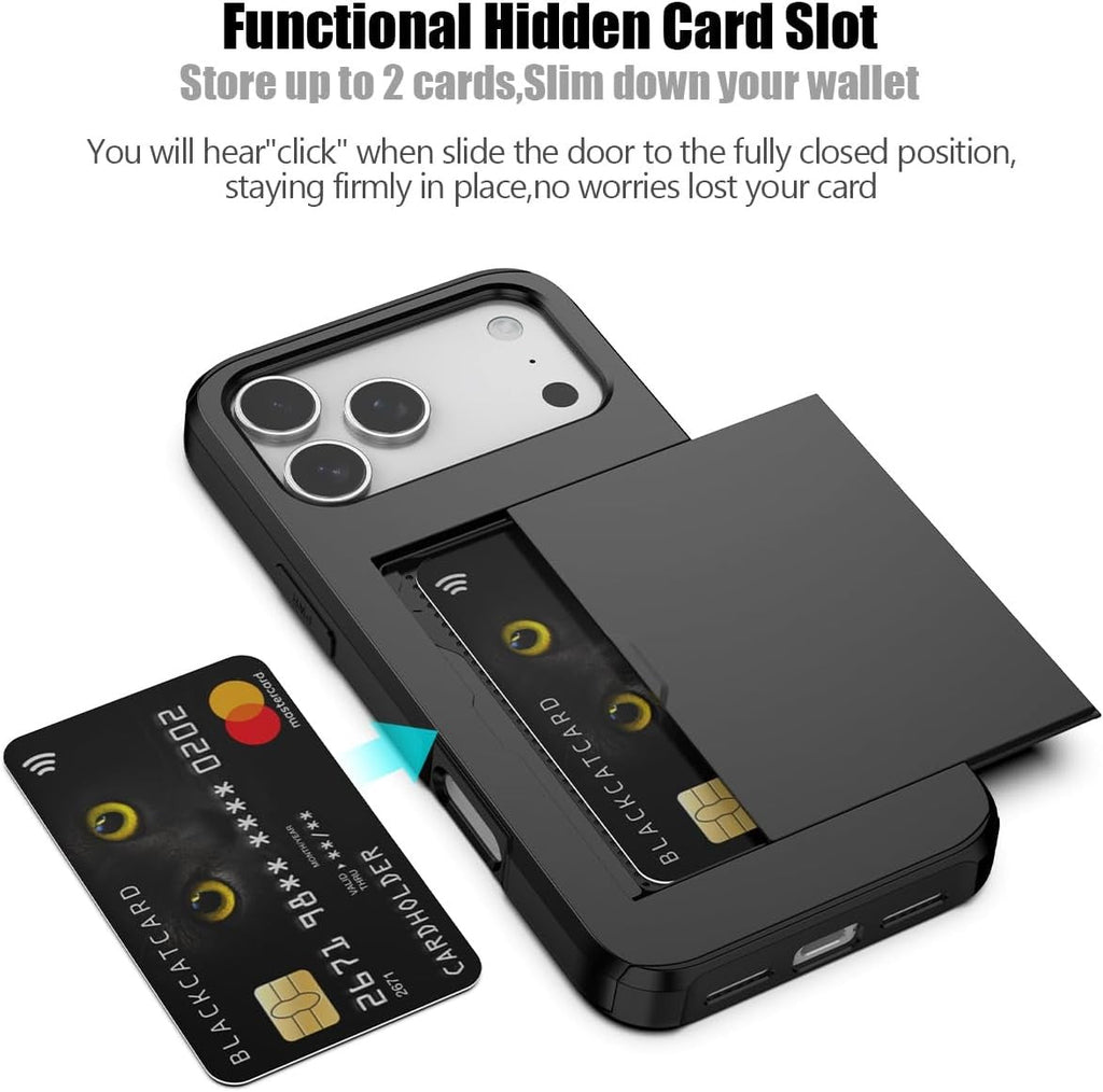 Shockproof Card Slots Back Holder Rugged Case Cover For iPhone 17 Pro Max
