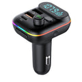 Bluetooth FM Transmitter for Car, 7 Colors LED Car Radio Bluetooth Adapter