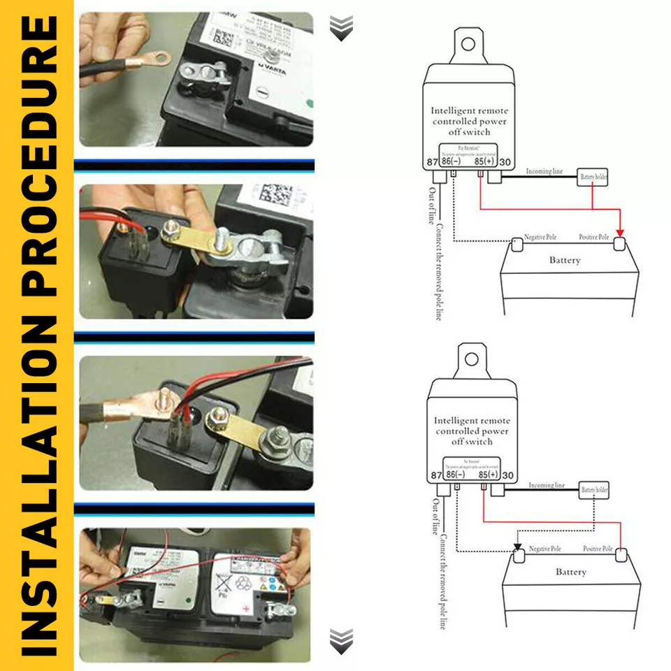 Wireless Remote Car Battery Disconnect Master Relay Kill Cut off Switch Isolator