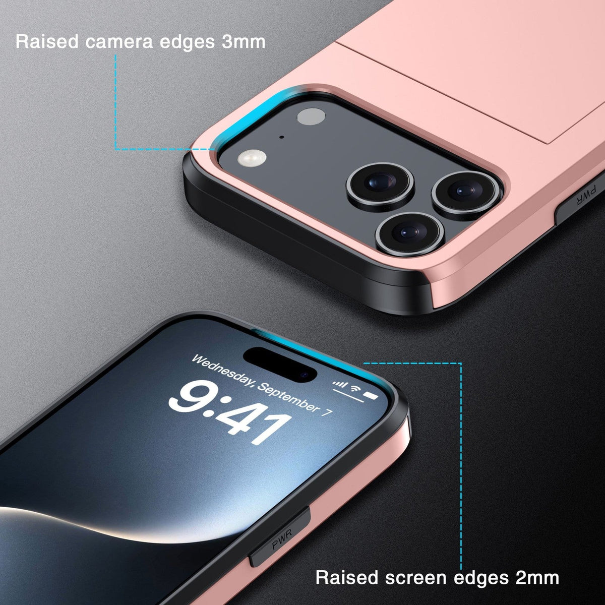Card Case for iPhone 17 Pro - Rose Gold
