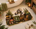 Raccoon Spa Bath Mat | Woodland Mushrooms, Ferns, Cozy Soak