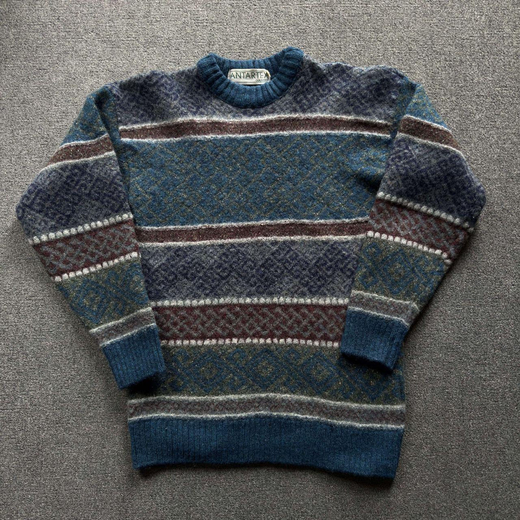 Vintage Antartex Nordic Pattern Crewneck Wool Sweater - XL