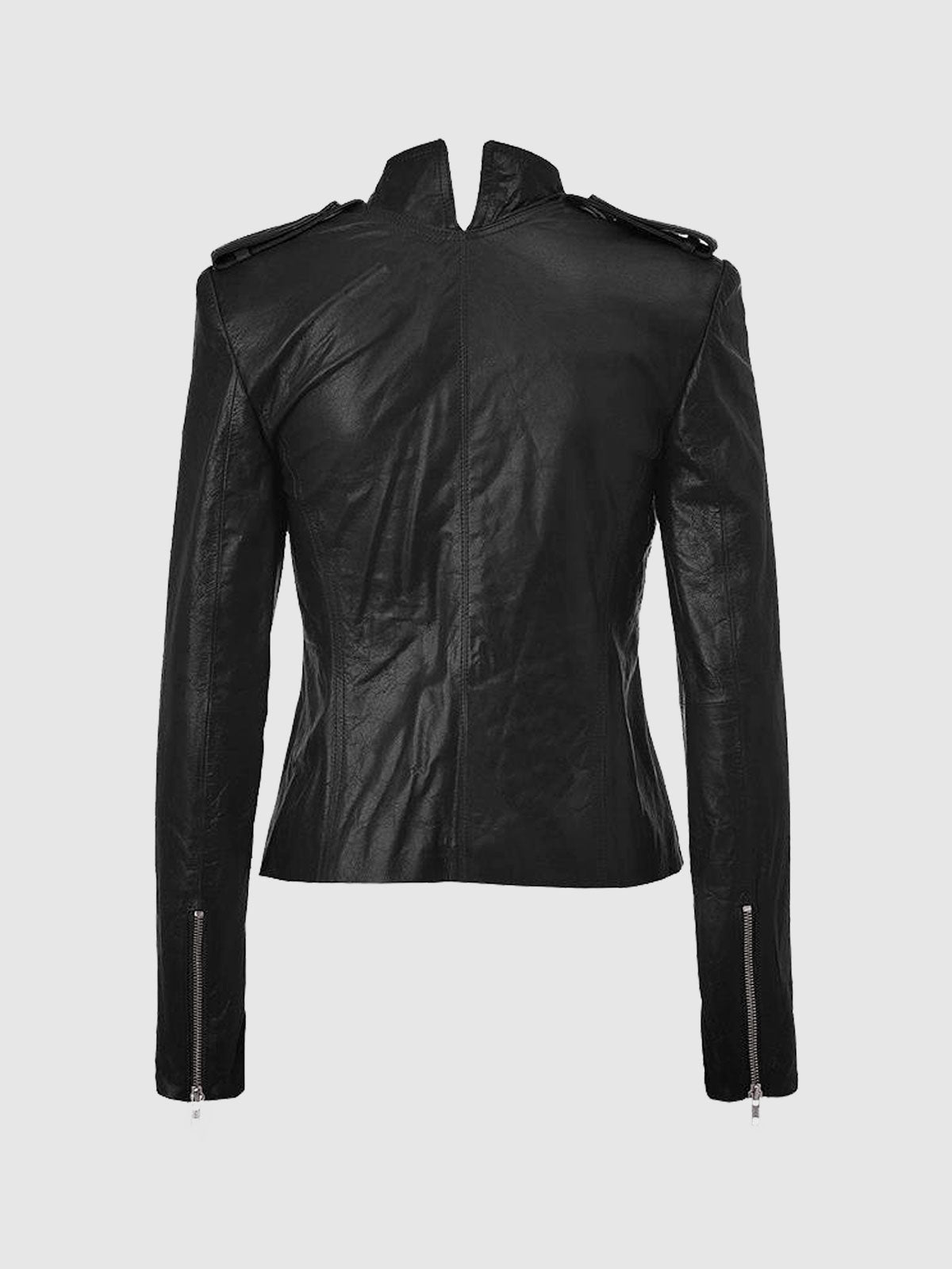 Black Strike Women's Leather Biker Jacket