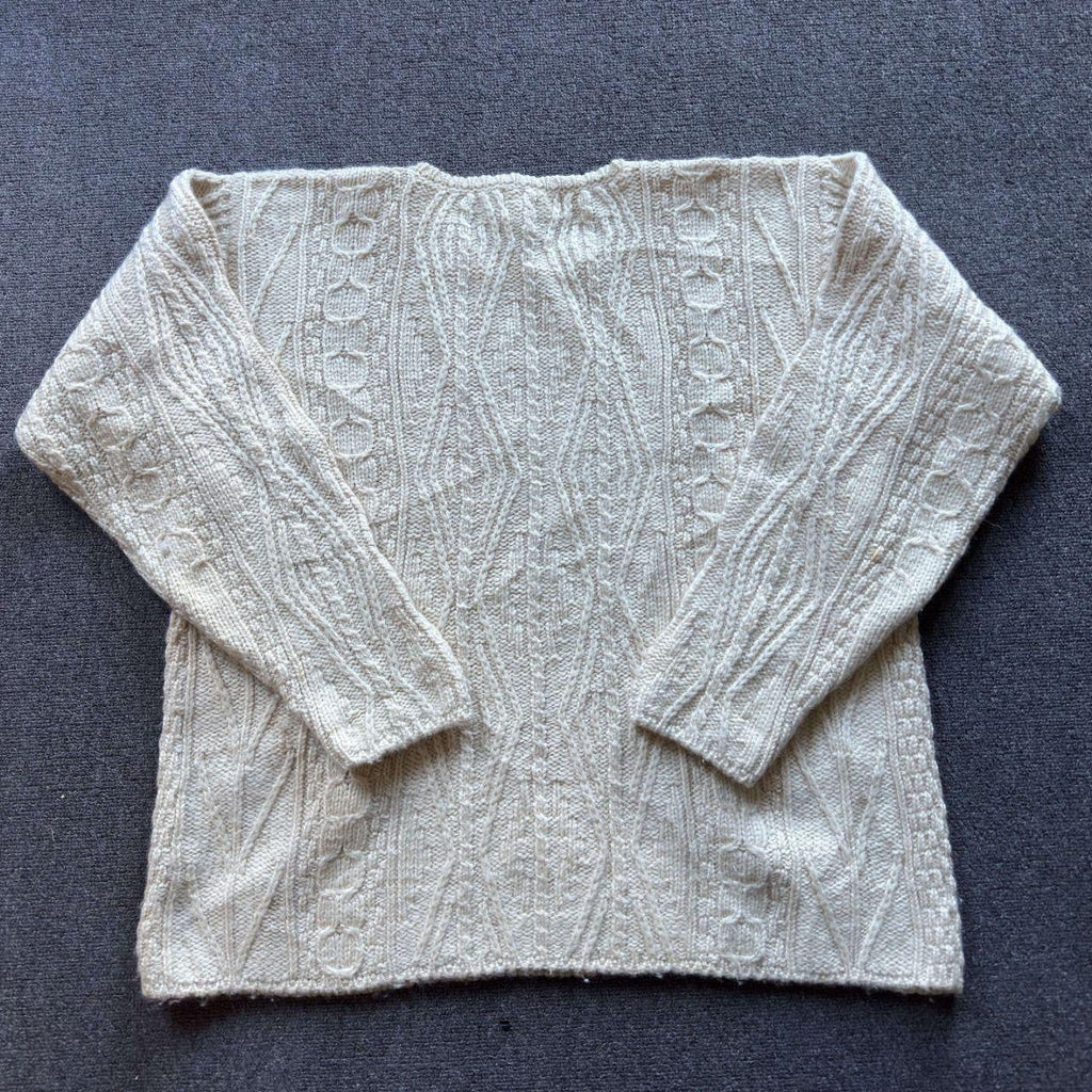 LL Bean Frisherman cream wool sweater Medium