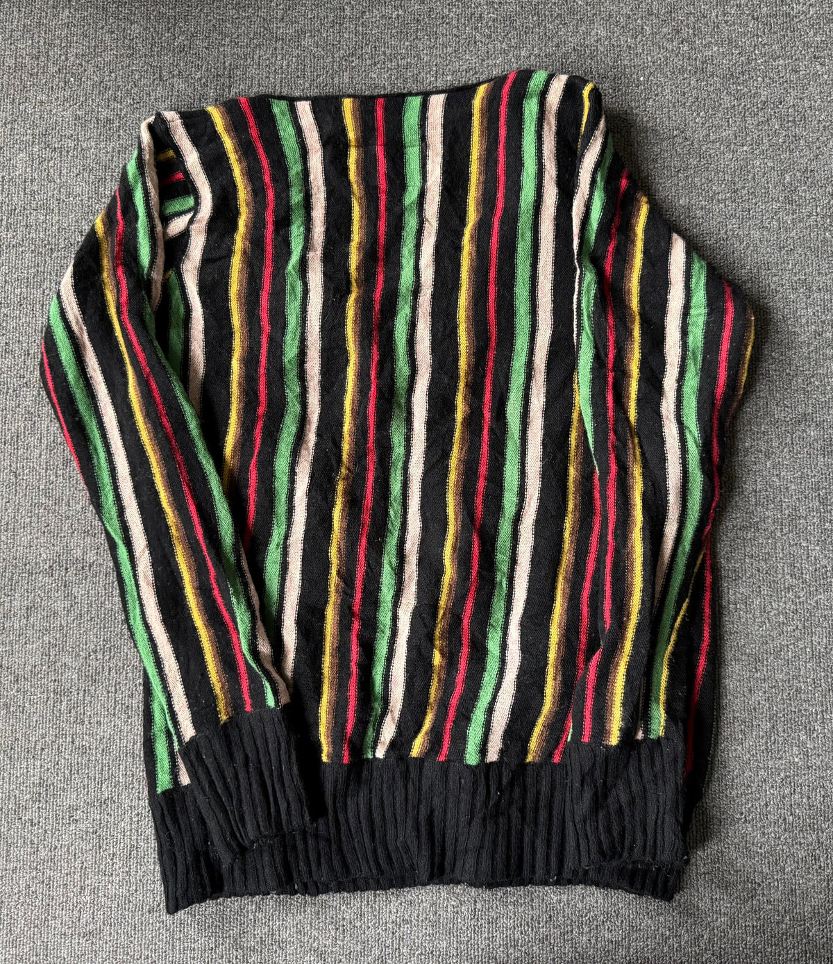 Multicoloured Striped Lambs Wool Cardigan