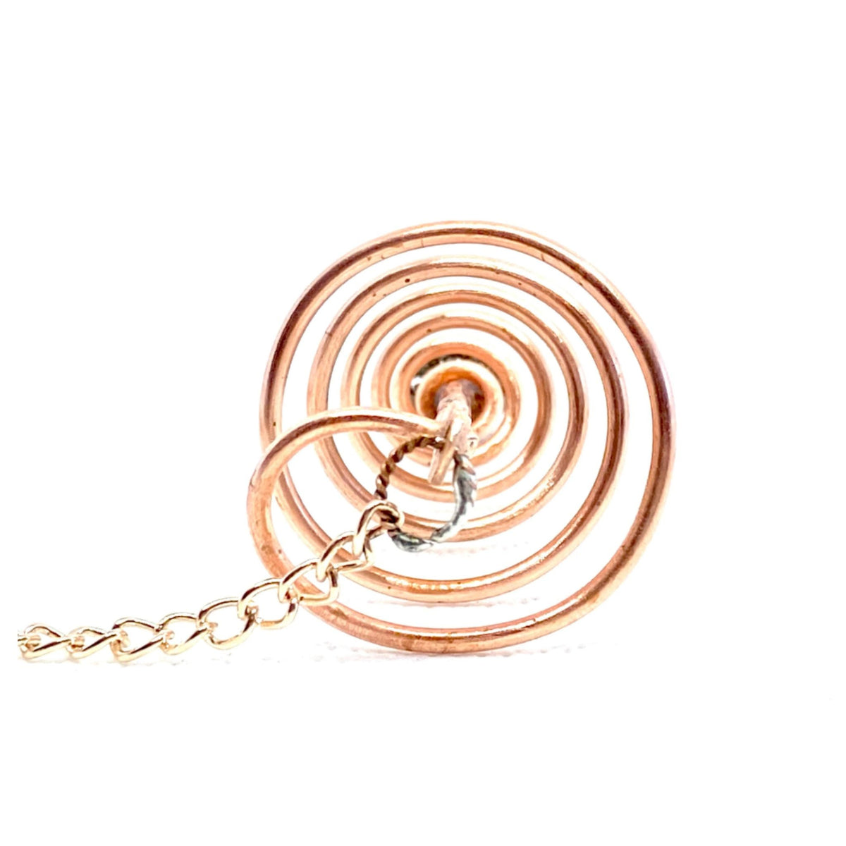 Acuvac Pendulum - Tensor Rings - copper pendulum - unique gift - reiki tool - crystal grids - meditation tool - dragon head tip