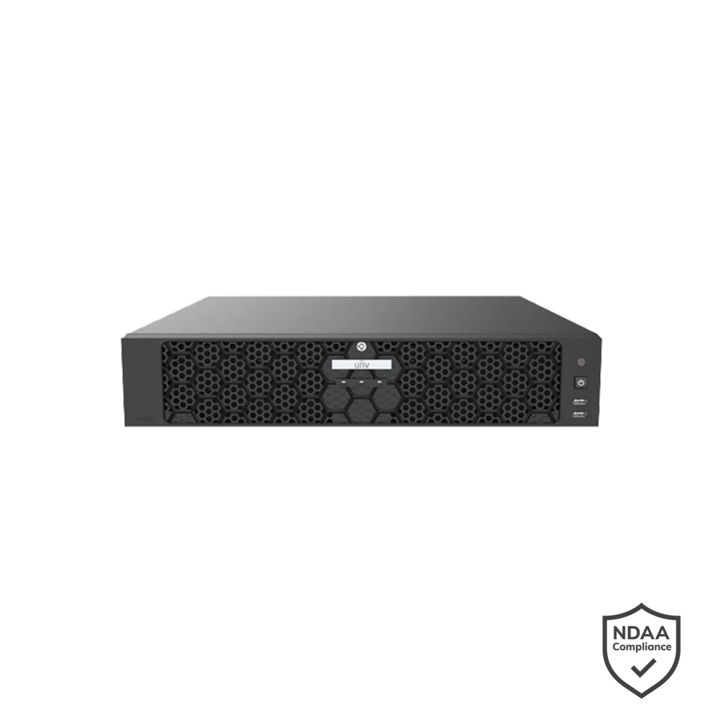 Uniview NVR508-64E-IQ 64 Channel Network Video Recorder 32MP 4K Ultra265 | Dual HDMI & VGA | 8×SATA up to 16TB Each | No HDD