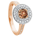 Double Halo Chocolate Diamond Ring 1.86ct