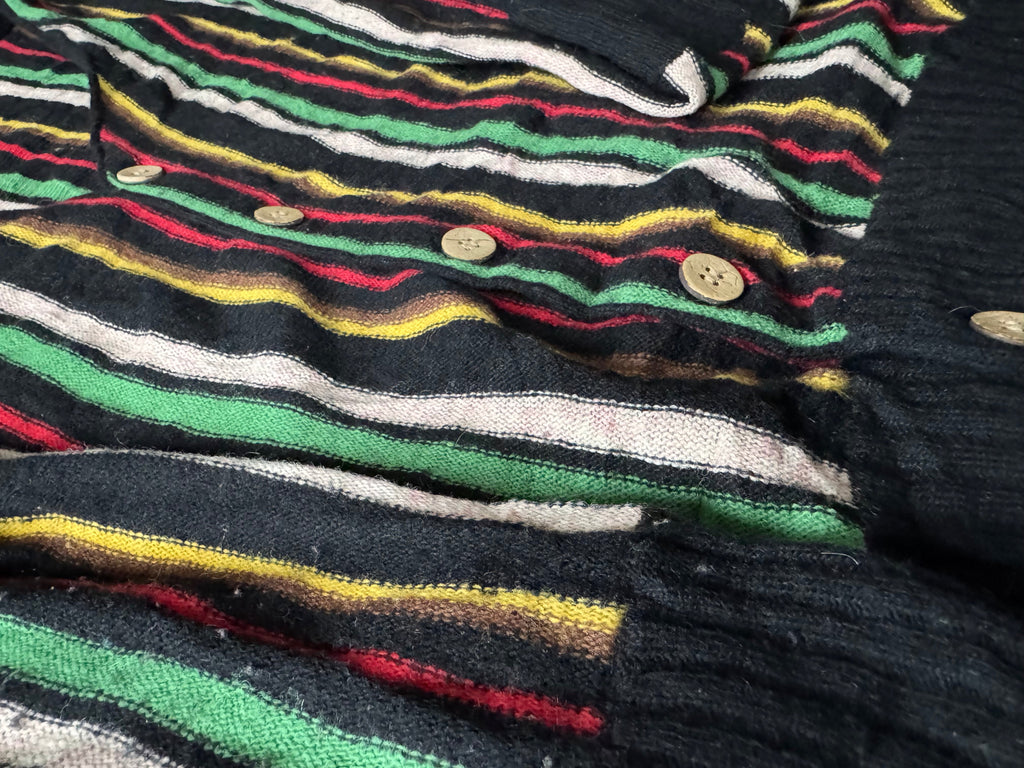 Multicoloured Striped Lambs Wool Cardigan