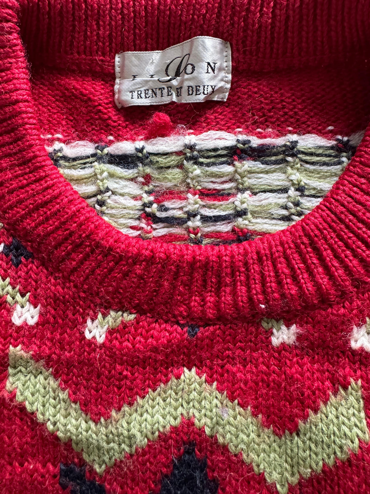 Red And Green Vintage Sweater