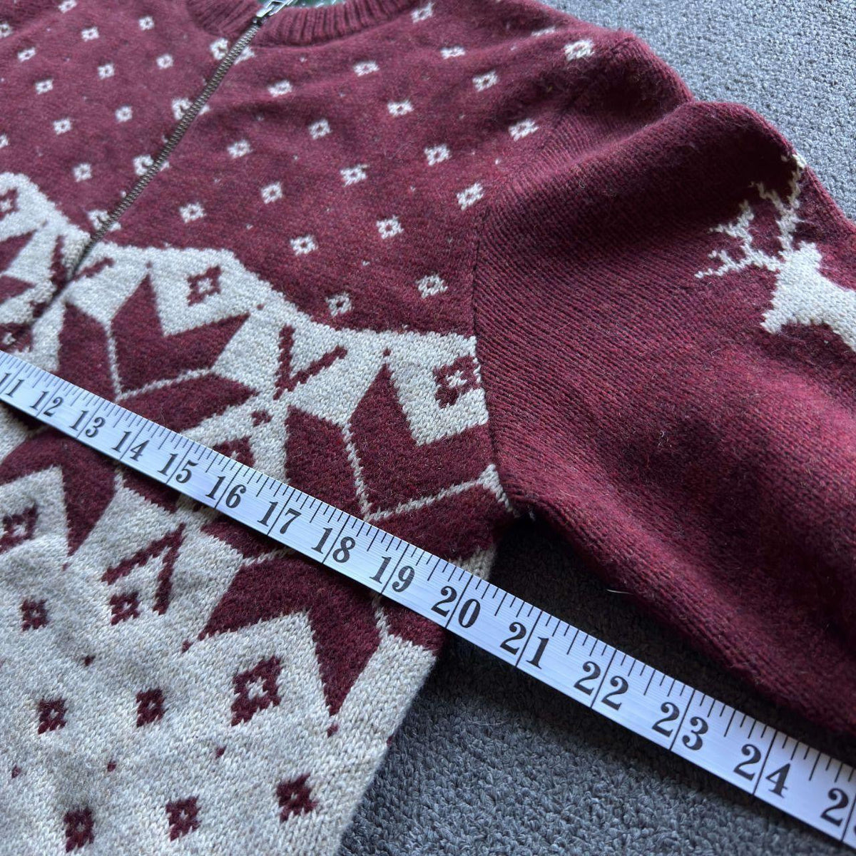 Woolrich Burgundy Nordic Snowflake Woolen Jacket Womens Large
