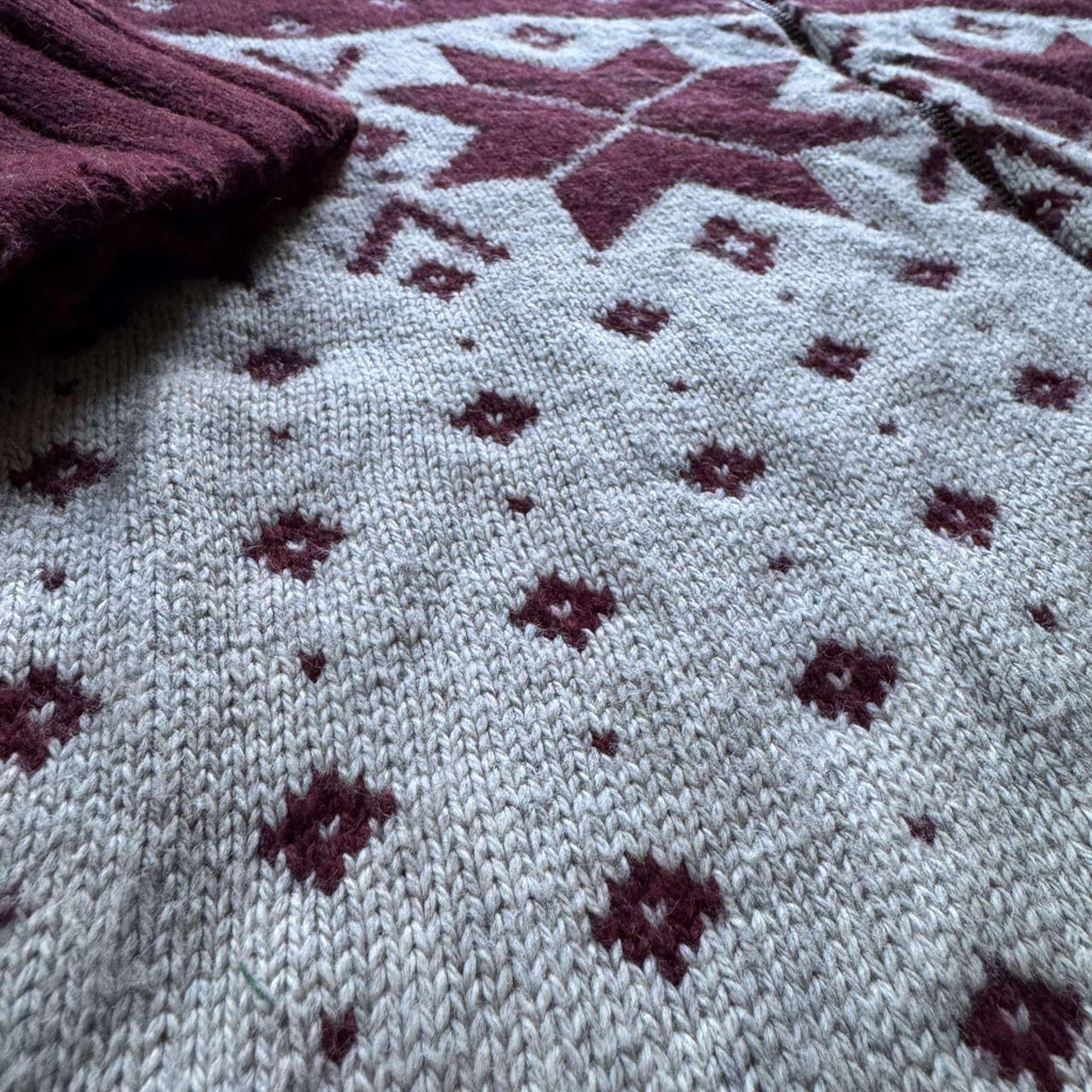Woolrich Burgundy Nordic Snowflake Woolen Jacket Womens Large