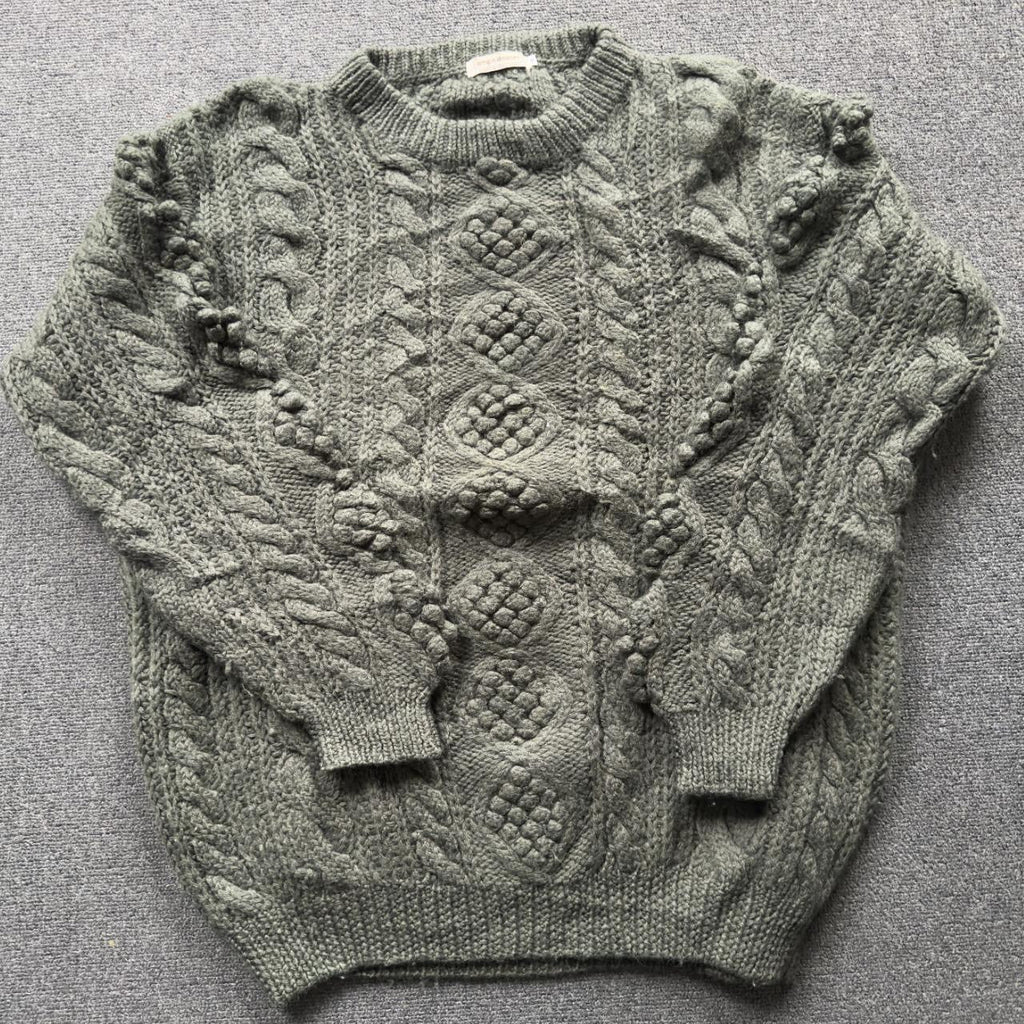 Vintage 90s Olive Green Wool Sweater Size M