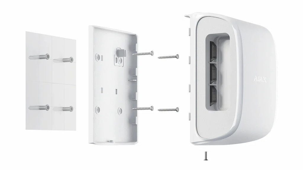 AJAX#33597 Ajax SmartBracket Mounting Panel for DualCurtain Outdoor – White | Secure Outdoor Detector Mount