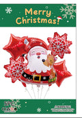 5PCS Christmas Foil Balloon Set – Christmas Tree, Santa Claus & Candy Cane Balloons, Xmas Party & Gift Decoration Kit