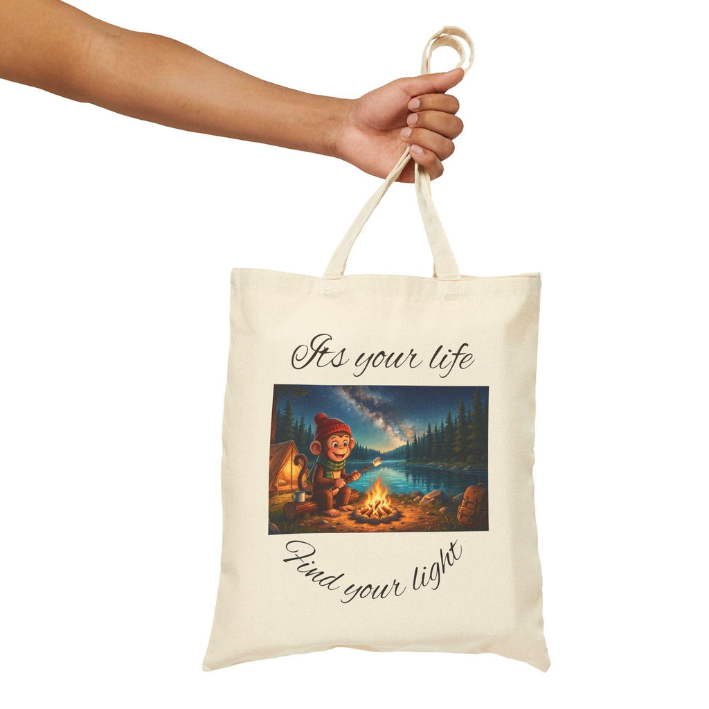 Canvas Tote Bag, Monkey Bag, Camping, Cotton Canvas Bag, Best Friend Gift, Auntie Gift
