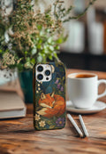 Stained Glass Case, Art Nouveau Sleeping Fox Floral Design | 26 Phone Models