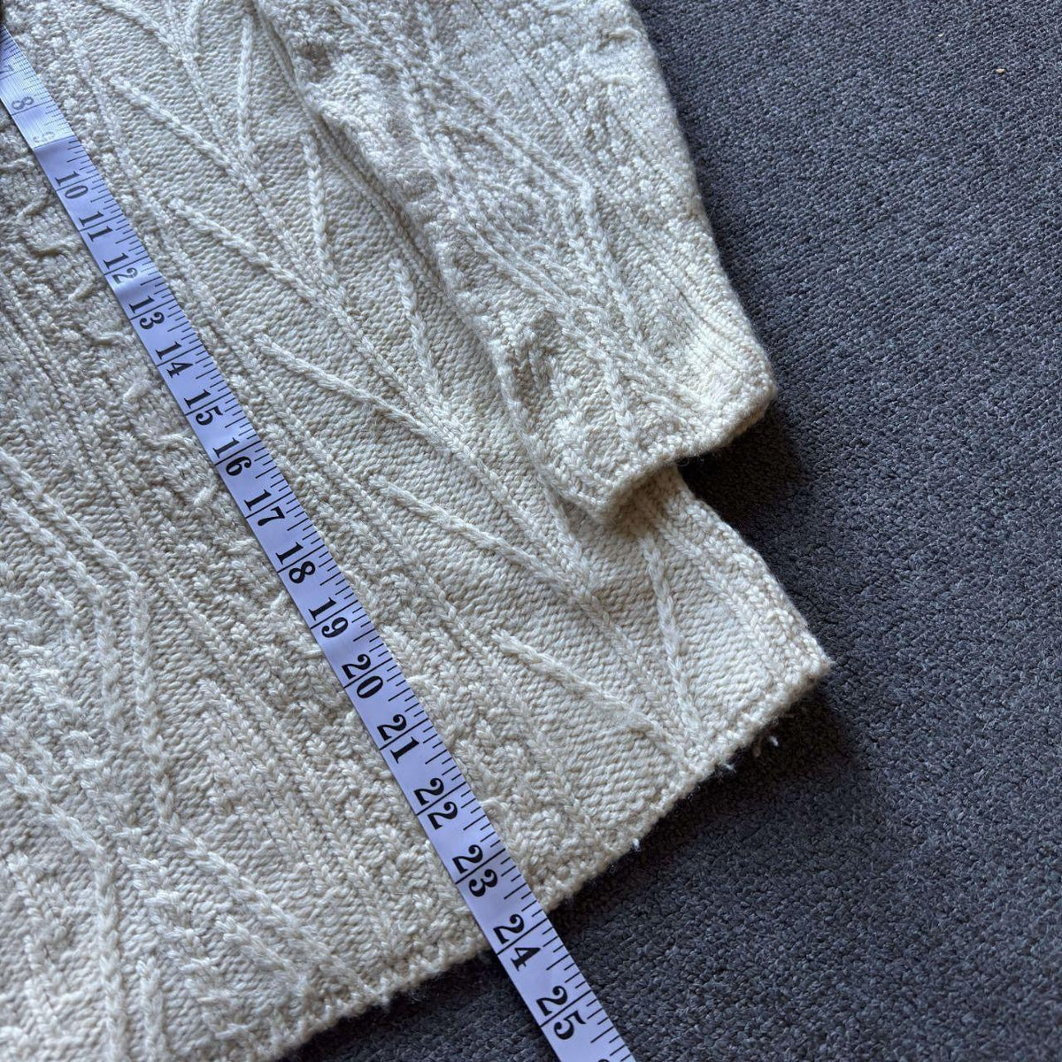 LL Bean Frisherman cream wool sweater Medium