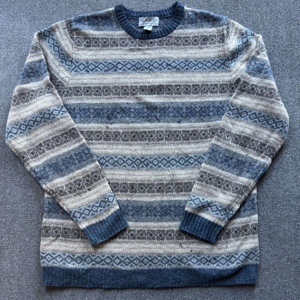 Vintage Eddie Bauer Fair Isle Lambswool Sweater - Mens Tall L