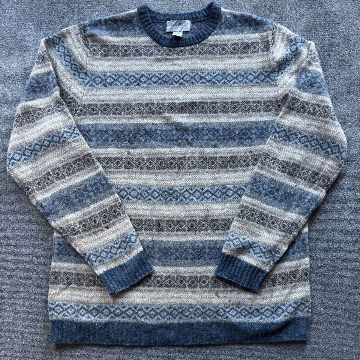 Vintage Eddie Bauer Fair Isle Lambswool Sweater - Mens Tall L