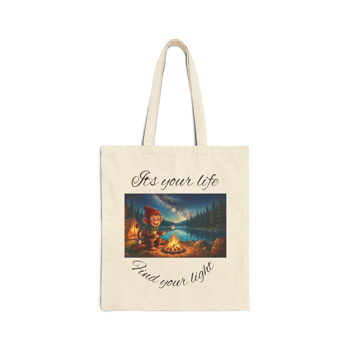 Canvas Tote Bag, Monkey Bag, Camping, Cotton Canvas Bag, Best Friend Gift, Auntie Gift