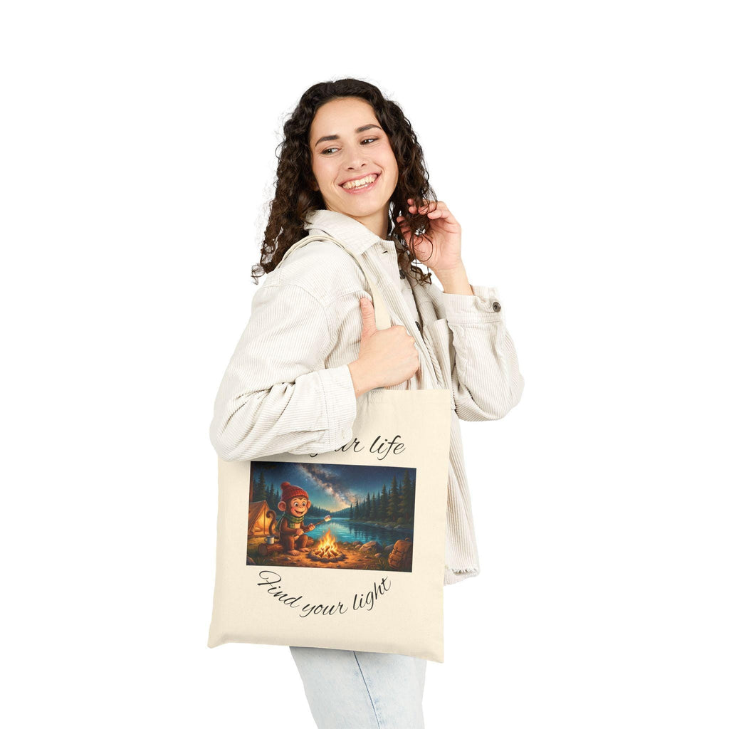 Canvas Tote Bag, Monkey Bag, Camping, Cotton Canvas Bag, Best Friend Gift, Auntie Gift