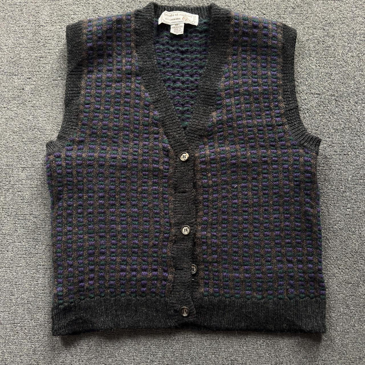 Vintage 90s Tricots St Raphael Wool Sweater Vest - S