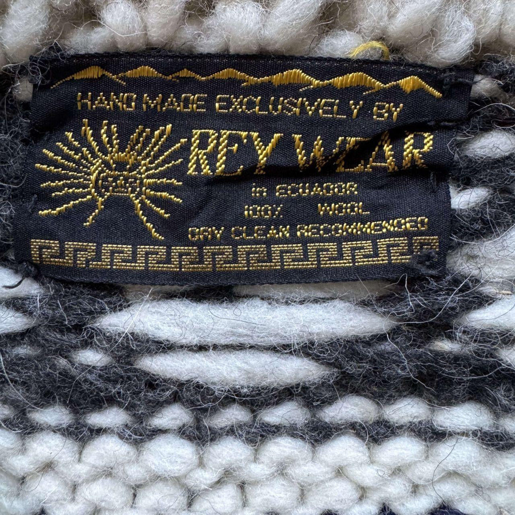 Rare Vintage Handmade Ecuadorian Wool Sweater - L | Rey Wear Chunky Knit