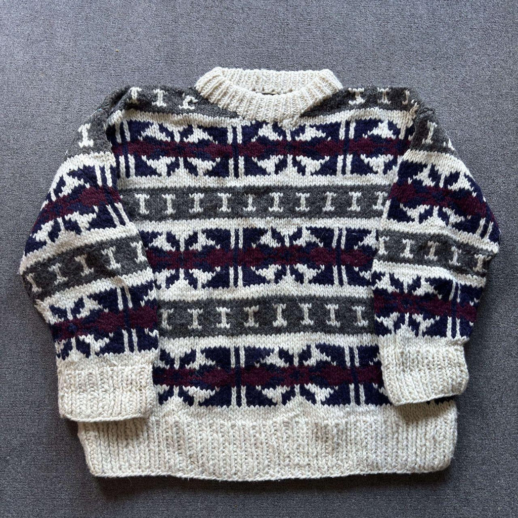 Rare Vintage Handmade Ecuadorian Wool Sweater - L | Rey Wear Chunky Knit