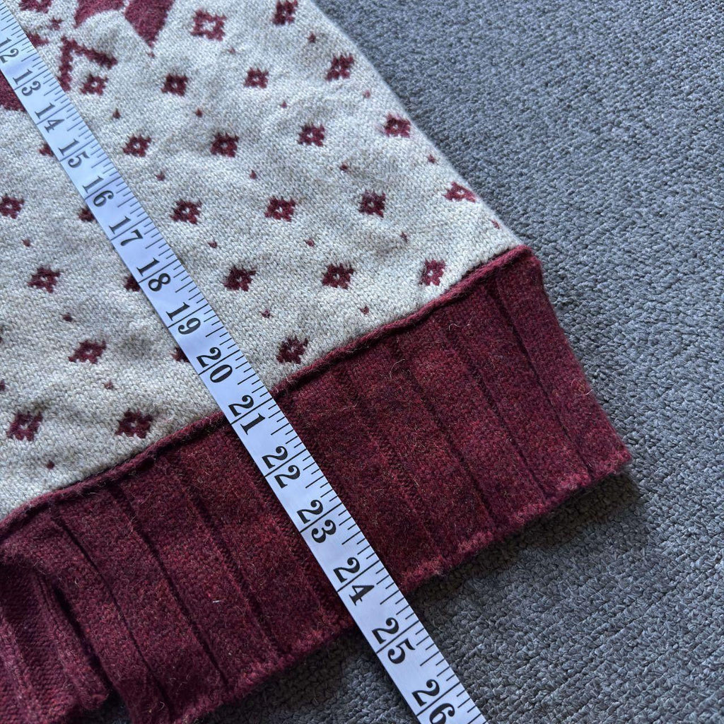 Woolrich Burgundy Nordic Snowflake Woolen Jacket Womens Large